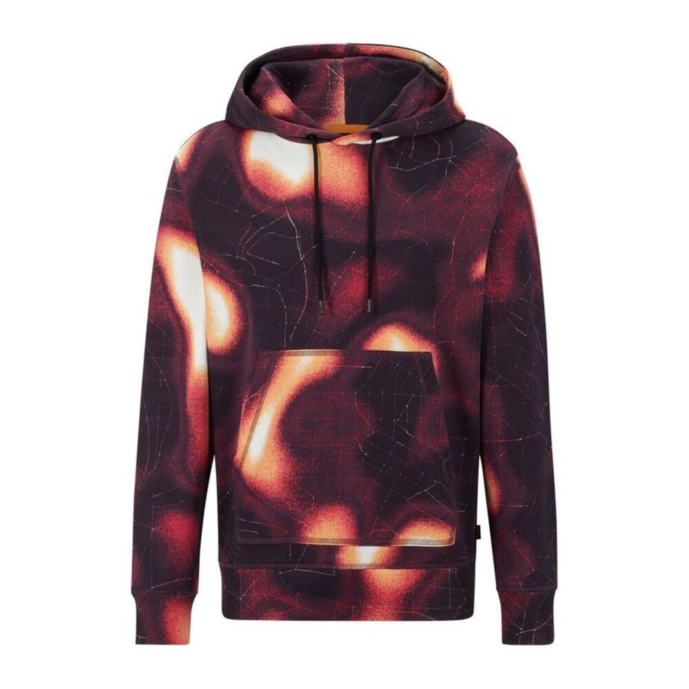 Boss Mens Patterned Regular Long-Sleeved Hoodie / Medium Pink